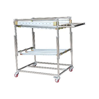 定制批發(fā)電池用物料車 3寸插桿腳輪對(duì)角帶剎不銹鋼管組裝物料車