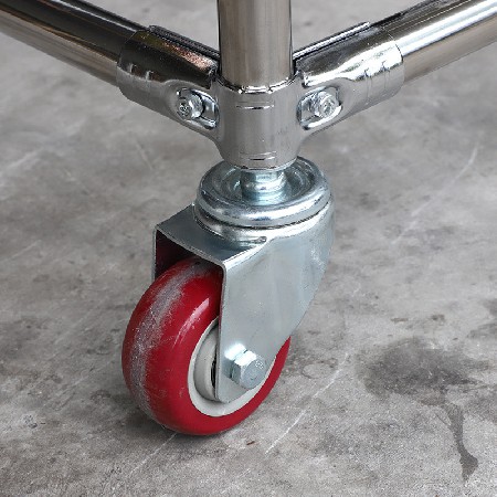 定制批發(fā)電池用物料車 3寸插桿腳輪對角帶剎不銹鋼管組裝物料車