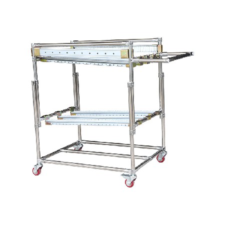 定制批發(fā)電池用物料車 3寸插桿腳輪對角帶剎不銹鋼管組裝物料車