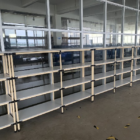 精益管貨架 多層橫梁式可移動(dòng)老化測(cè)試架車間倉(cāng)儲(chǔ)揀貨線棒置物架